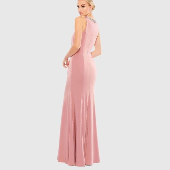 NWT IEENA FOR MAC DUGGAL Pink Embellished Neck Trumpet‎ Gown size 4 women's - Picture 2 of 13